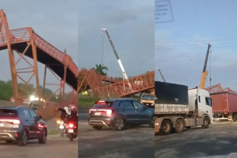 Bahia: “BR-324 é interditada” BR-324 é interditada no sentido Salvador em Amélia Rodrigues após caminhão derrubar passarela