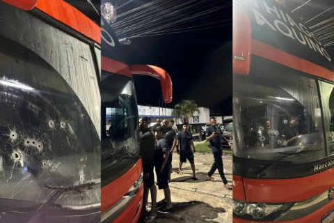 Famosos: “Vixe!”Ônibus de Thiago Aquino é atingido por diversos tiros